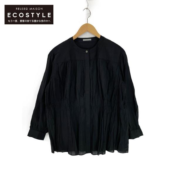 セオリーリュクス 23SS ブラック アセテート Icy Lawn Catena バンドカラーブラウス 38 Theory luxe セオリーリュクス 23SS ブラック アセテート Icy Lawn