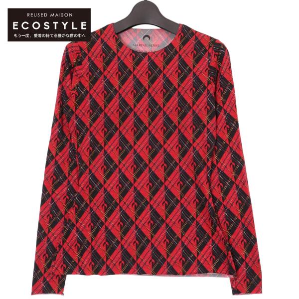 Marine Serre マリーンセル レッド ROYAL MOON CARREAUX TOP S