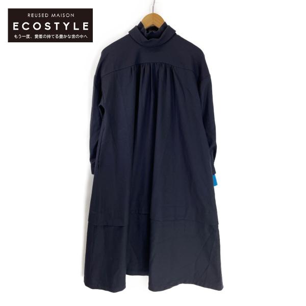 エンフォルド　36 ENFOLD エンフォルド 22AW ダークネイビー A-LINE SHIRT DRESS 36