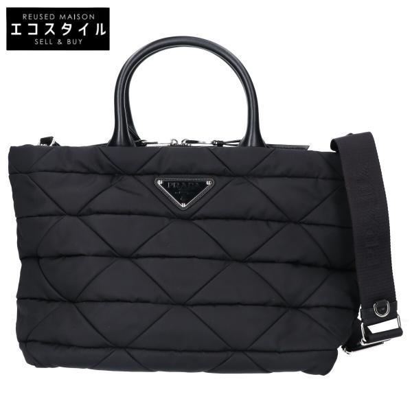 PRADA プラダ テスートナイロン×レザー ハンドバッグ ボストン ブラック wine-king_7765400000050144