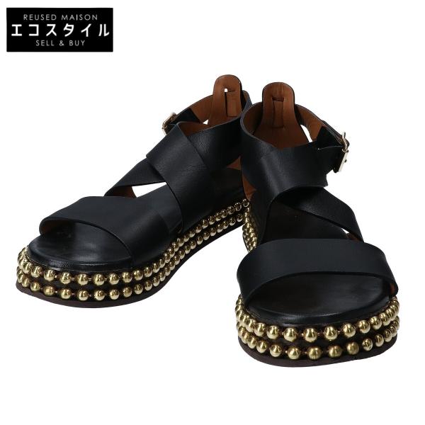 美品　箱付き　Chloe クロス　ストラップ　フラットサンダル　ボールチェーン 美品 箱付き Chloe クロス ストラップ フラットサンダル ボール