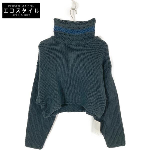 RIM.ARK リムアーク ダークグリーン Holiday knit tops ネイビー F