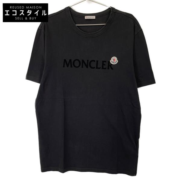 MONCLER モンクレール 21年製 ブラック ワッペンロゴ T-SHIRT MONCLER モンクレール 21年製 ブラック ワッペンロゴ T-SHIRT