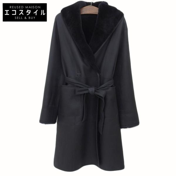 美品【ムートンコート】Pelley Lusso 羊革　ペレリールッソ Pelly Lusso ペレリールッソ 羊革 リバーシブルムートンロング