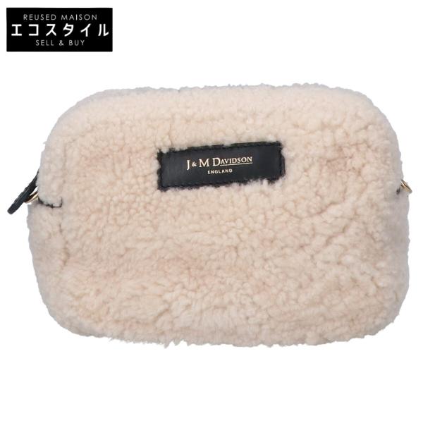 【美品】  J&M DAVIDSON / ジェイアンドエムデヴィッドソン | ムートン リップスティック ショルダーバッグ | アイボリー /ブラック | レディース J＆MDavidson ジェイアンドエムデヴィッドソン LIPSTICKリップ