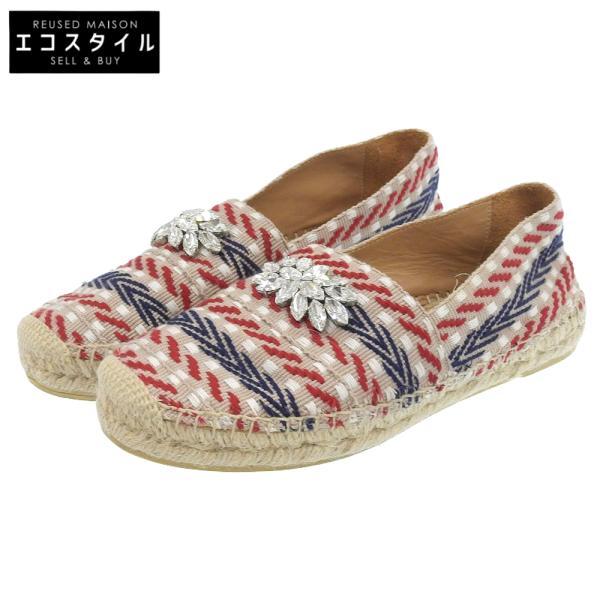 miu MIU ミュウミュウ クリスタル エスパドリーユ シューズ レディース  