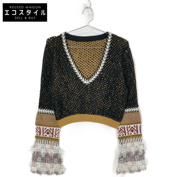 mame kurogouchi 22aw 地層ニット　マルチカラー ❤【マメクロゴウチ】✨極美品 ハイネックセーター インターシャ