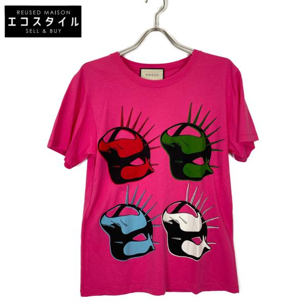グッチ 492347 ﾋﾟﾝｸ ﾌﾛﾝﾄﾌﾟﾘﾝﾄTｼｬﾂ XS GUCCI（グッチ） 492347 ピンク フロントプリントTシャツ ピンク XS