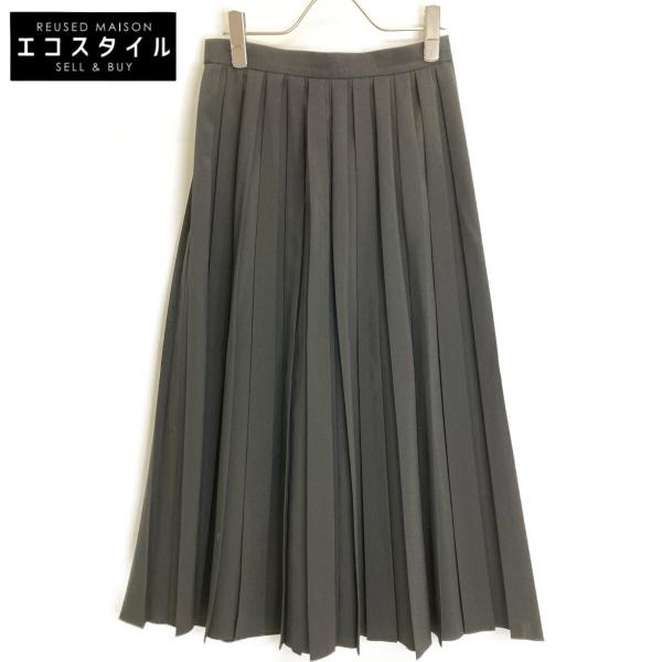 ENFOLD（エンフォルド） 23AW ブラック ポリエステル BOX-PLEATS SKIRT