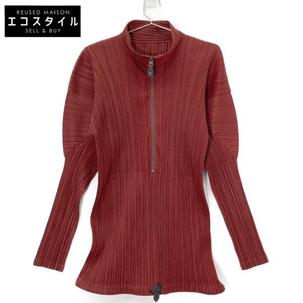 PLEATS PLEASE プリーツプリーズ PP93-JD100 レッド ハーフジップ