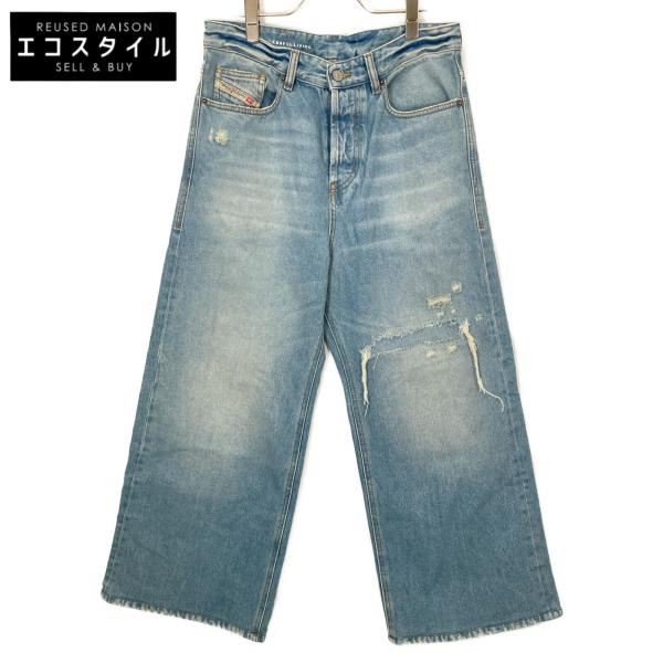 新品タグ付き DIESEL ディーゼル ネクタイ デニム調 インディゴ DIESEL ディーゼル インディゴ D-RISE ダメージ加工 ワイド