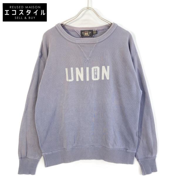 RRL ダブルアールエル グレー リブ編みコットン ウォッシュ加工 UNION