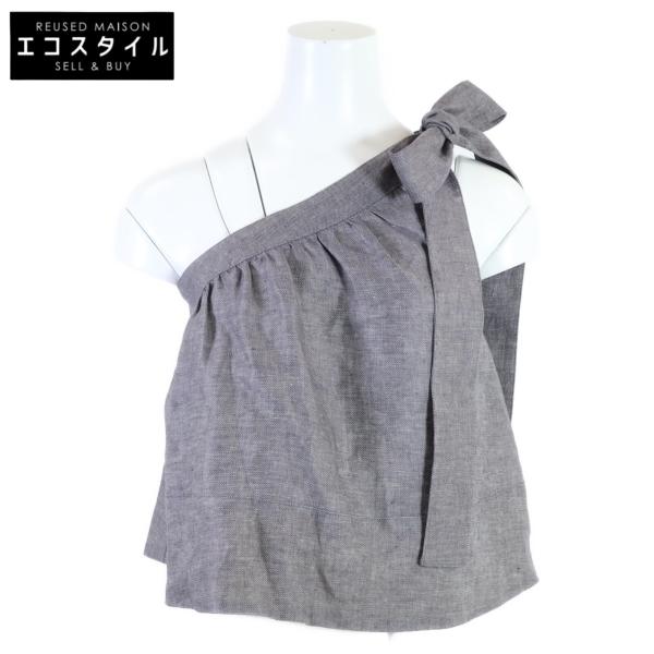 【美品】MYLAN マイラン ワンショルダーマキシドレス リネン ブラック wine-king_7765400000077992