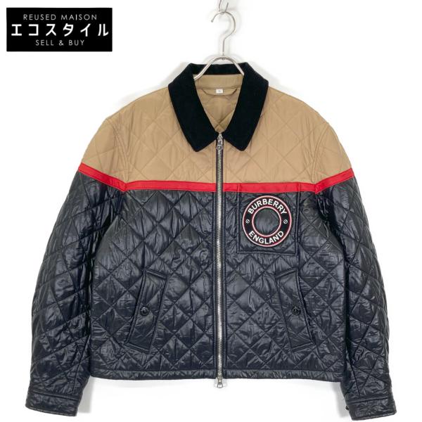 バーバリー 8036819 ブラック×ベージュ ウール×ナイロン キルティングジャケット XL BURBERRY（バーバリー） 8036819 ブラック×ベージュ ウール×ナイロン