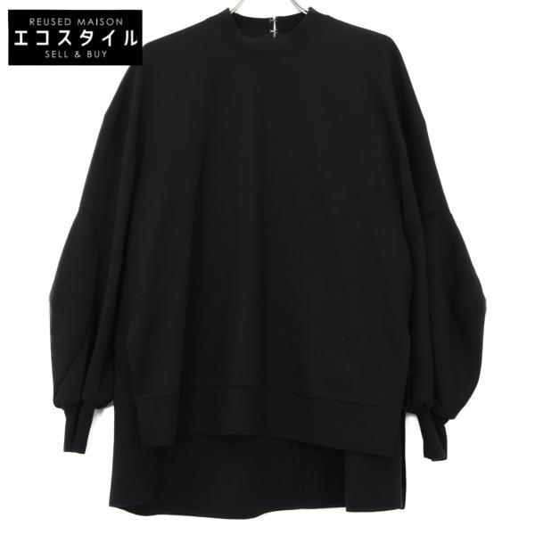 エンフォルド 24SS ﾌﾞﾗｯｸ ﾚｰﾖﾝ混 SOLID-SLEEVE PULLOVER 38 wine-king_7765400000081546