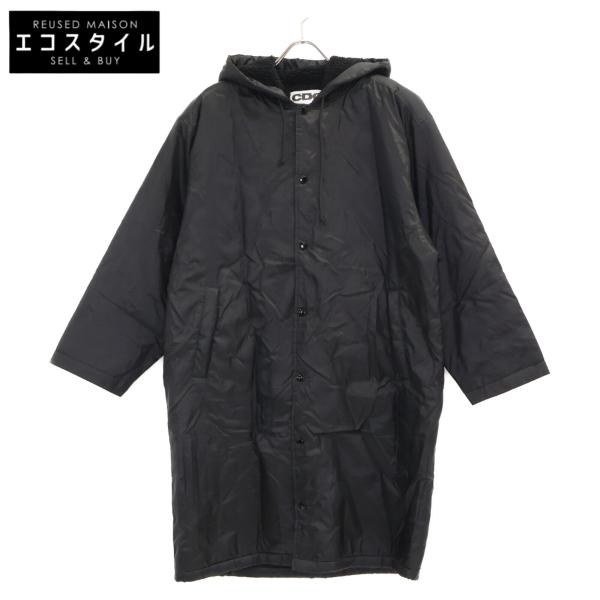 CDG ナイロンベンチコート　L CDG シーディージー SZ-C002 AD2024 ブラック ボアライナーオーバー