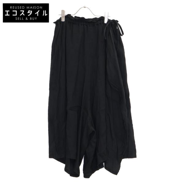 【9/7(日)終了】Y's 20SS ブラック ラミーフリル ワイドパンツ 9/7(日)終了】Y's 20SS ブラック ラミーフリル ワイドパンツ