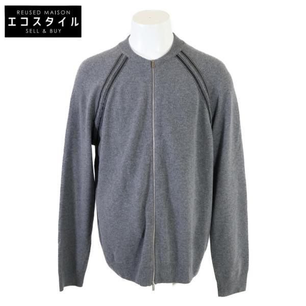 HERMES エルメス レザーライン ダブルジッパー ニット ジャケット XXL