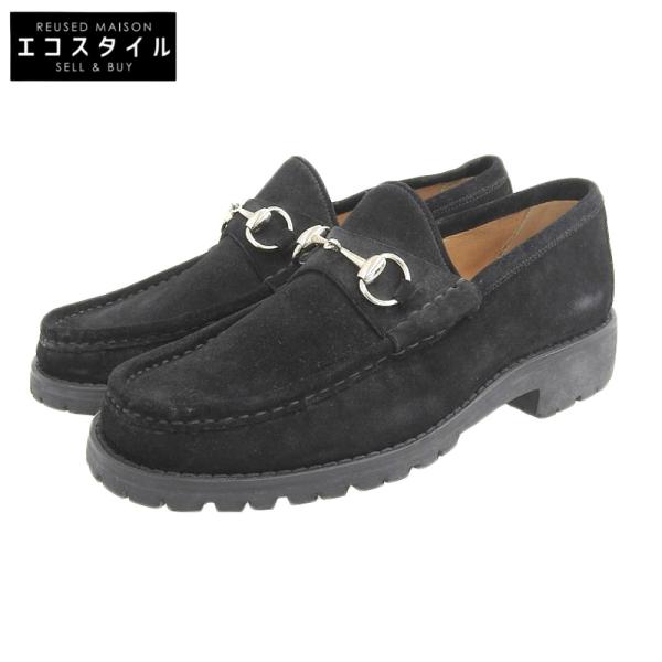 GUCCI グッチ スエード 黒 ホース ビット ローファー 41 1/2 832633_AAEQY_1000_001_100_0000