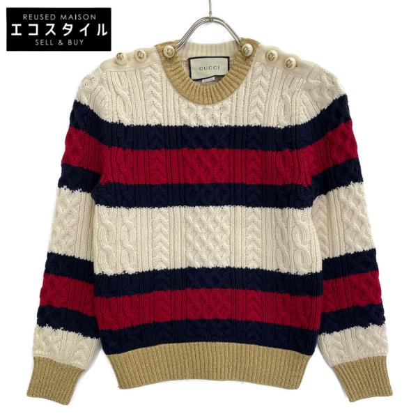 GUCCI（グッチ） 434363 X5D24 マルチカラー ウール GGパールボタン