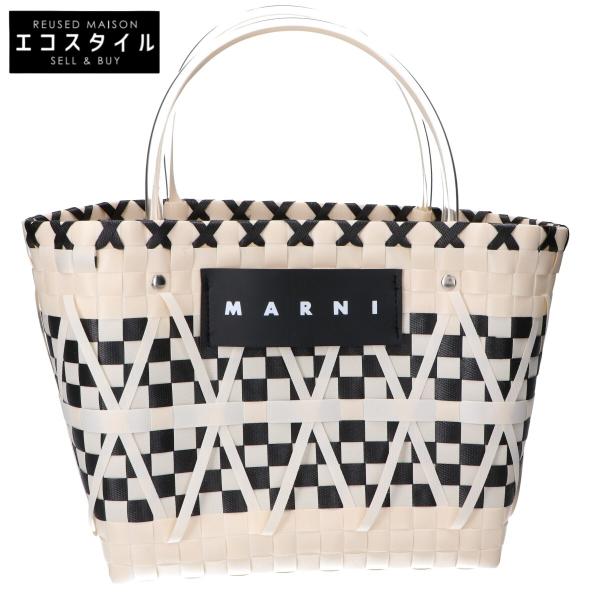 【美品】MARNI マルニ ステンシルバッグ バスケットバッグ リリーホワイト MARNI マルニ ステンシルバッグ バスケットバッグ リリー