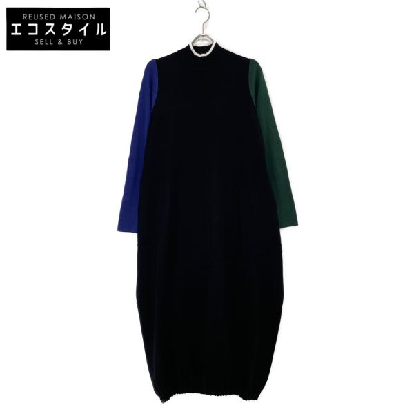 UN3D アンスリード 24AW ブラック TRI-COLLOR COCOON KNIT OP