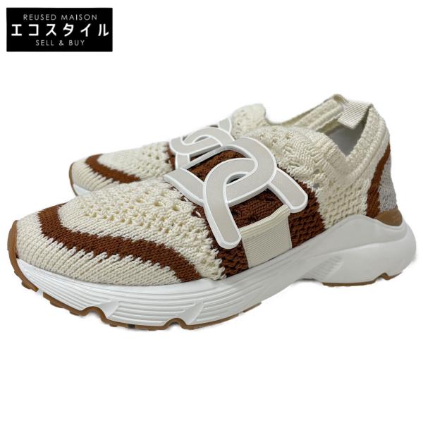 美品/ TOD'S トッズ ケイト ファブリック スリッポン スニーカー