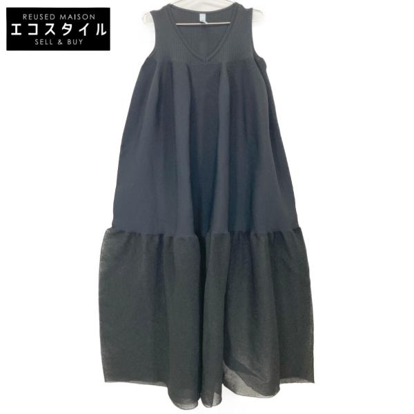 美品 CFCL シーエフシーエル POTTERY LUCENT DRESS メッシュ ニットフレア ドレス CF005KH046 サイズ1 ブラック レディース 古着 中古 USED CFCL（シーエフシーエル） 美品 POTTERY LUCENT DRESS メッシュ ニット