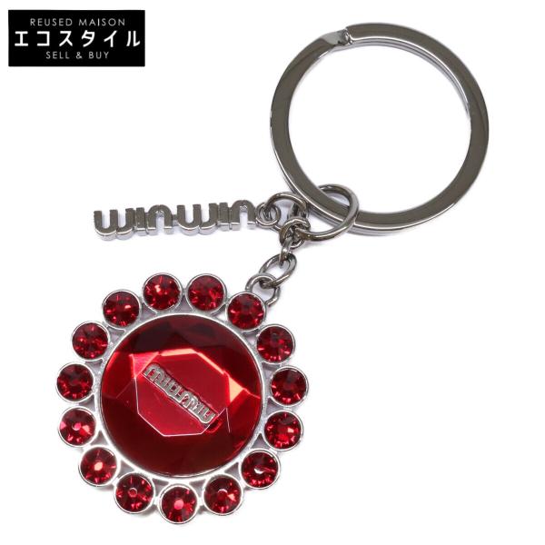 美品✨　ミュウミュウ　キーホルダー　チャーム　クリスタル 美品✨ ミュウミュウ キーホルダー チャーム クリスタル