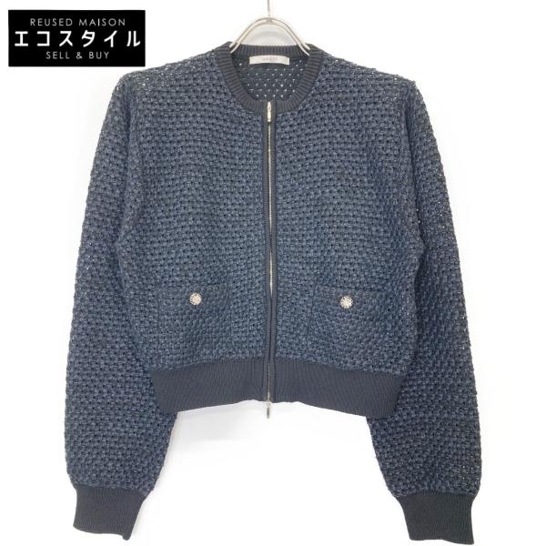 ANAYI（アナイ） 24AW ネイビー カラミツイードブルゾン ネイビー 38