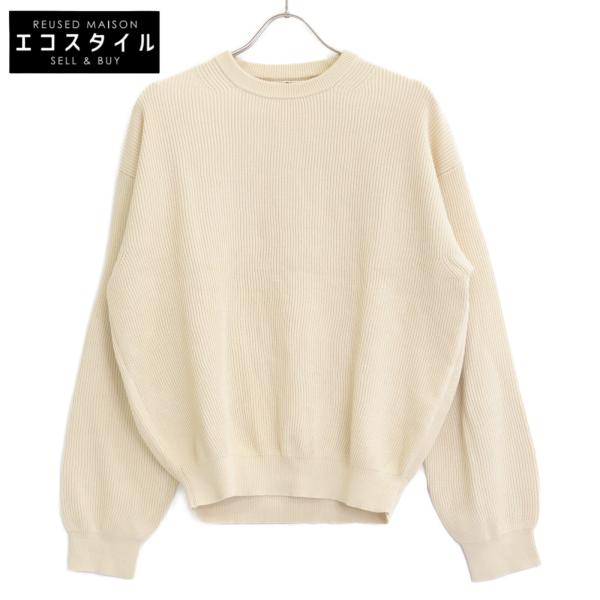 AURALEE オーラリー 厚手　短丈ニット　ベージュ　リブニット AURALEE / オーラリー | ベビーカシミヤ タートルネック プルオーバー