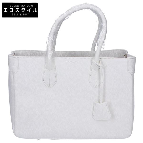 ADMJ シュリンクレザーコンクールジョン　トートバッグ　ホワイト 新品同様 A.D.M.J. Accessoires De Mademoiselle ADMJ 18MA01001