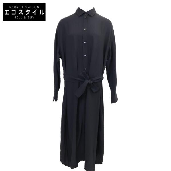 2way HERMES シャツワンピース　セリエボタン　ベルト付　カレーシュ刺繍 美品/国内正規 HERMES エルメス セリエボタン シルク100％ ベルト付