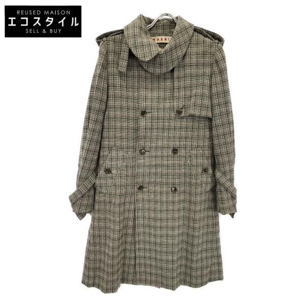 MARNI（マルニ） グリーン ウール×コットン チェック柄 ダブルブレスト