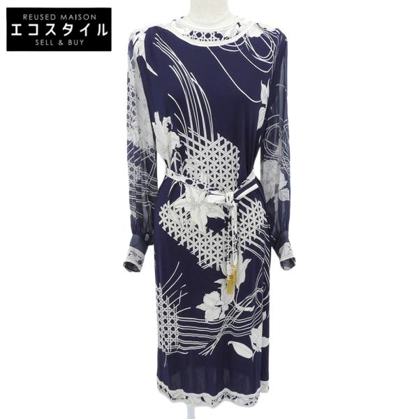 ♥️新品・未使用品・LEONARD・レオナール・ワンピース♥️ LEONARD（レオナール） フラワープリント シアースリーブ ワンピース