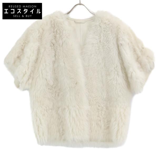 Max Mara マックスマーラ 14160179 ホワイト ラムスキン ボタンレス