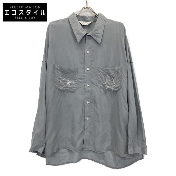 ANCELLM アンセルム 25SS ANC-SH49 サックス AGING EMBROIDERY SHIRT 2