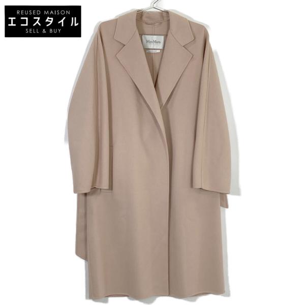 希少42✨現行22年 極美品 マックスマーラ コート クチートアマーノ ピンク マックスマーラ クチートアマーノ ウール ベルテッド ロングコート ピンク