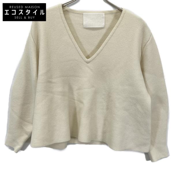 【美品】 MYLAN(マイラン) ニット セーター Vネック カシミヤ混 MYLAN マイラン MY21AW-KR007 ホワイト カシミヤ混 Vネックニットプル