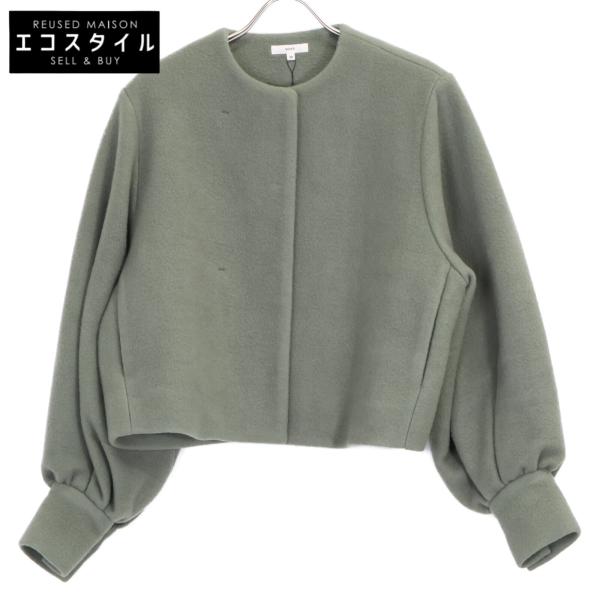 yori ヨリ YR25-23137AW モスグリーン ウール混 エアリーパフショート