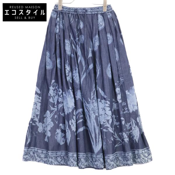 DIOR ディオール 122J11A3389 インディゴ タックデニムフレアスカート