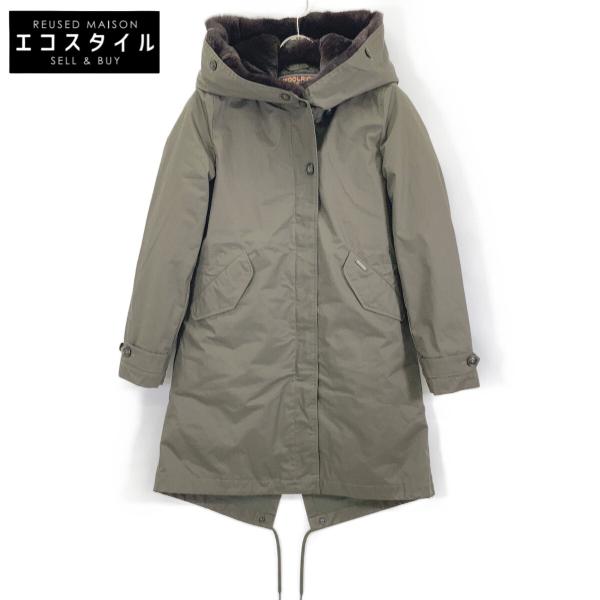 WOOLRICH ウールリッチ　ダウンコート　モッズコート　Ｌ　カーキ WOOLRICH（ウールリッチ）モッズコート カーキ サイズ:XS レディース