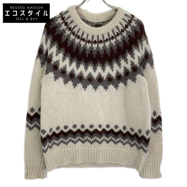 BATONERバトナー　モヘア混ノルディックプルオーバー BATONER バトナー BN-20FM-052 アイボリー ウール混 クルーネック