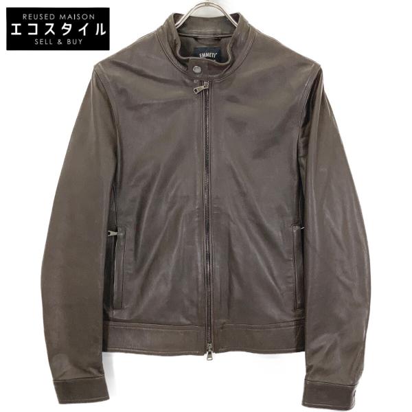 【美品】EMMETI JURI ブラウン ライダース ジャケット 46 楽天市場】エンメティ EMMETI シングルライダースジャケット メンズ
