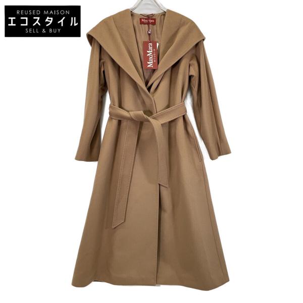 マックスマーラスタジオ 23601612396 ｷｬﾒﾙ ｳｰﾙ100 ﾍﾞﾙﾃｯﾄﾞｺｰﾄ US　6 MAXMARA STUDIO マックスマーラスタジオ 23601612396 キャメル ウール