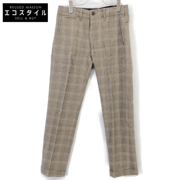 RRL ダブルアールエル 782959750001 グレージュ ウール グレンチェック ボタンフライ ーパードスラックス 28×30 メンズ