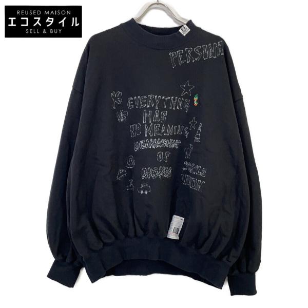 Maison MIHARA YASUHIRO メゾンミハラヤスヒロ  25SS K14PO742 ﾌﾞﾗｯｸ ｺｯﾄﾝ GRAFFITI PRINTED PULLOVER/ｸﾞﾗﾌｨﾃｨﾌﾟﾘﾝﾄ ｽｳｪｯﾄﾌﾟﾙｵｰﾊﾞｰ 36 Maison MIHARA YASUHIRO メゾンミハラヤスヒロ 25SS K14PO742 ブラック