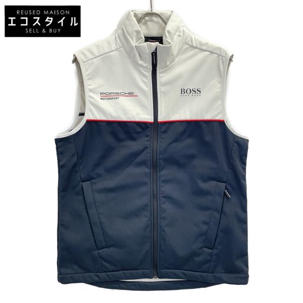 ポルシェデザイン ×BOSS ホワイト×ブラック RPチーム ジレ モータースポーツ ウェア ベスト メンズ