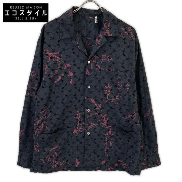 KAPTAIN SUNSHINE キャプテンサンシャイン 【×UNITED ARROWS】25SS KSUA25SSH01 ネイビー×パープル オープンカラー シャツ ジャケット 40 KAPTAIN SUNSHINE キャプテンサンシャイン ×UNITED ARROWS 25SS
