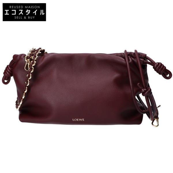 ロエベ A411FCRX02 7240 ダークバーガンディ メローナパラムスキン フラメンコパース ミディアム3WAY LOEWE（ロエベ） 美品 A411FCRX02 7240 ダークバーガンディ メローナ